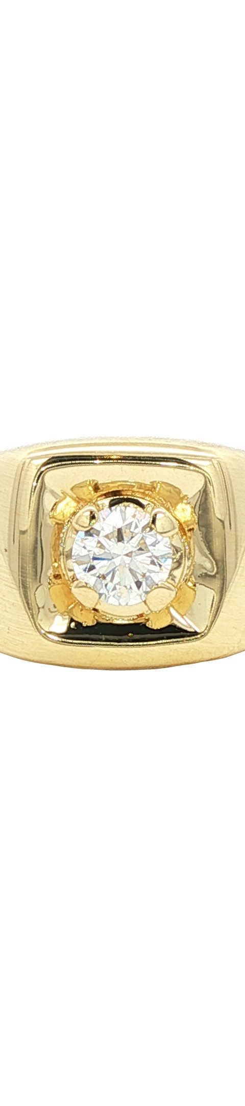 Vintage 14K Gold Signet Ring with Diamond